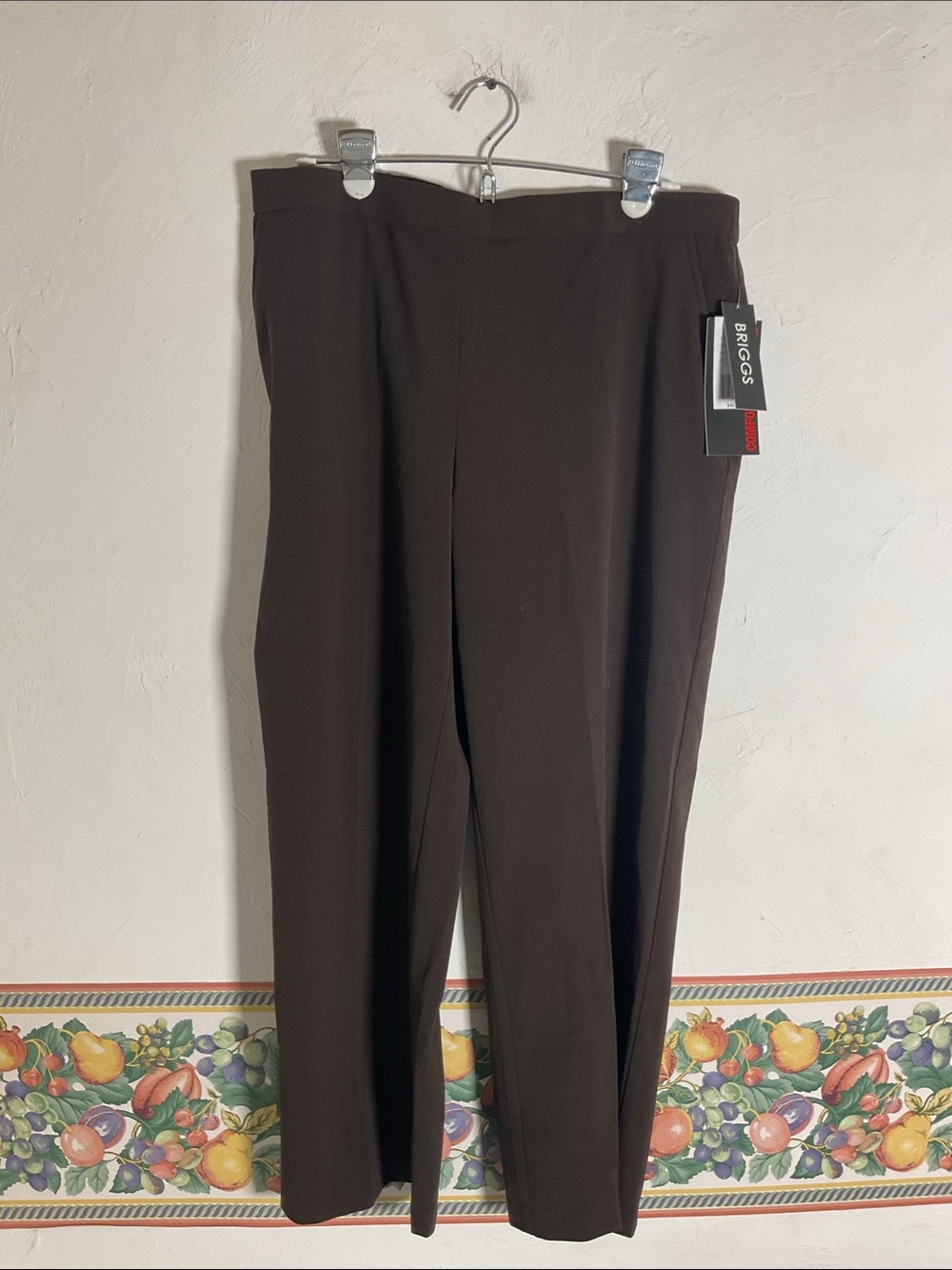 Briggs Brown Comfort Waistband Pants Short Petite Size 14PS NWT